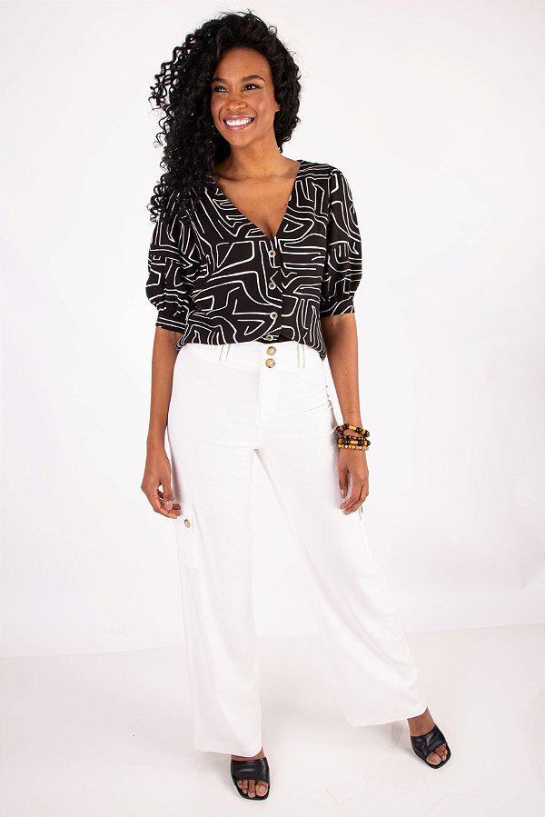 CALÇA LINHO CAROLINE OFF WHITE