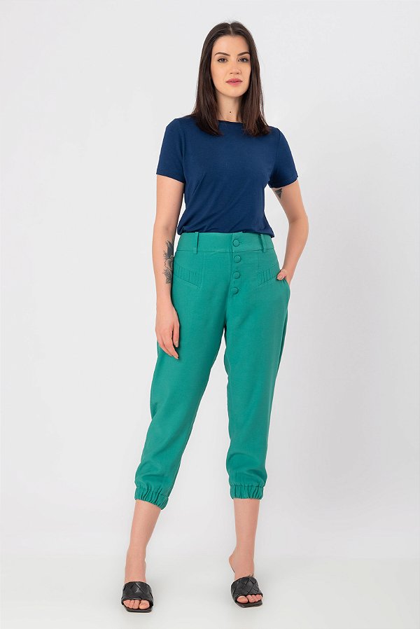 CALÇA CROPPED PAULA VERIDIAN