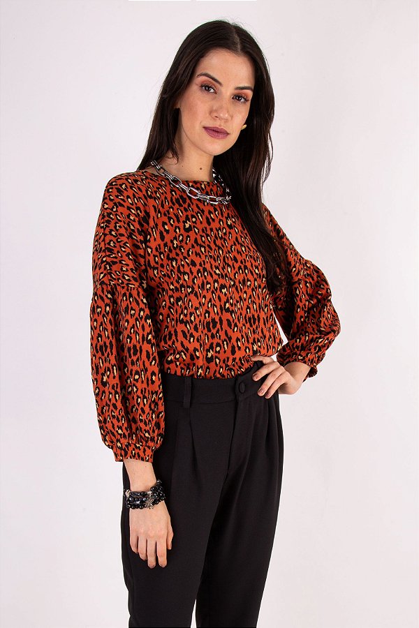 BLUSA SARA MANGA 3/4 TERRACOTA