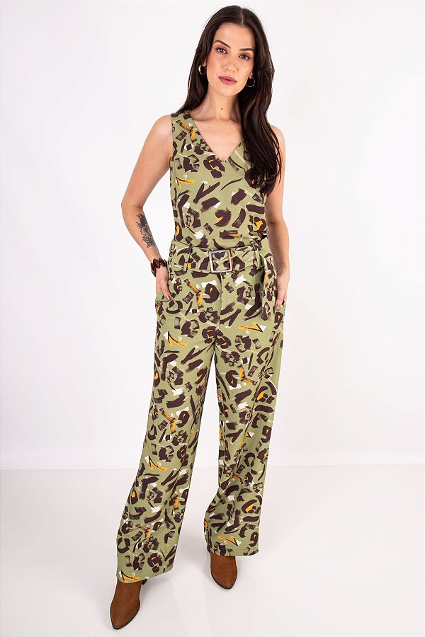 CALÇA PANTALONA PRISCILA CREPE VERDE