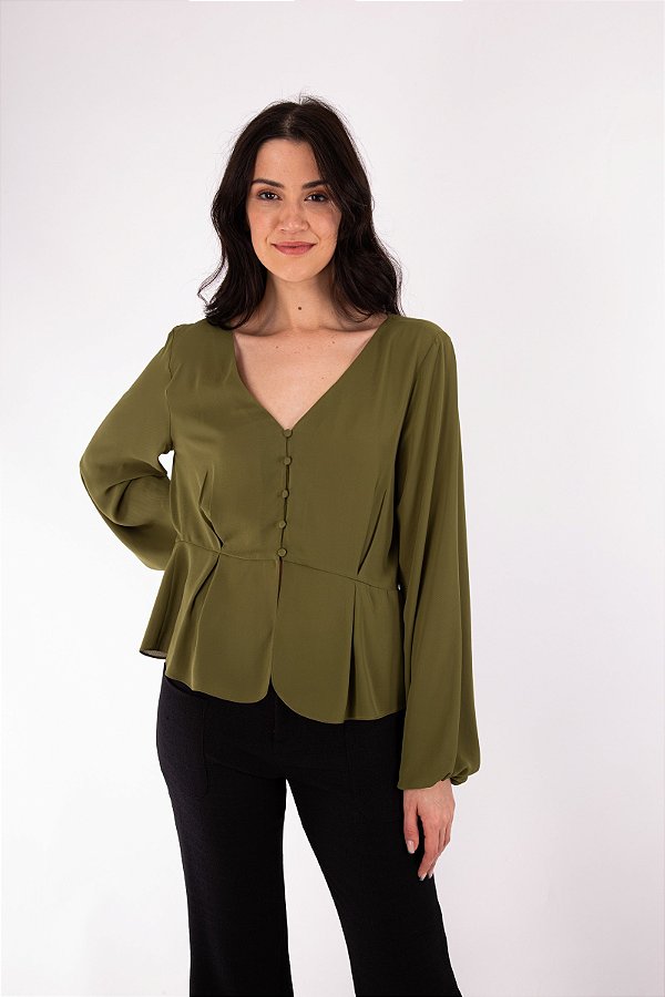 BLUSA CREPE NICKY VERDE MILITAR