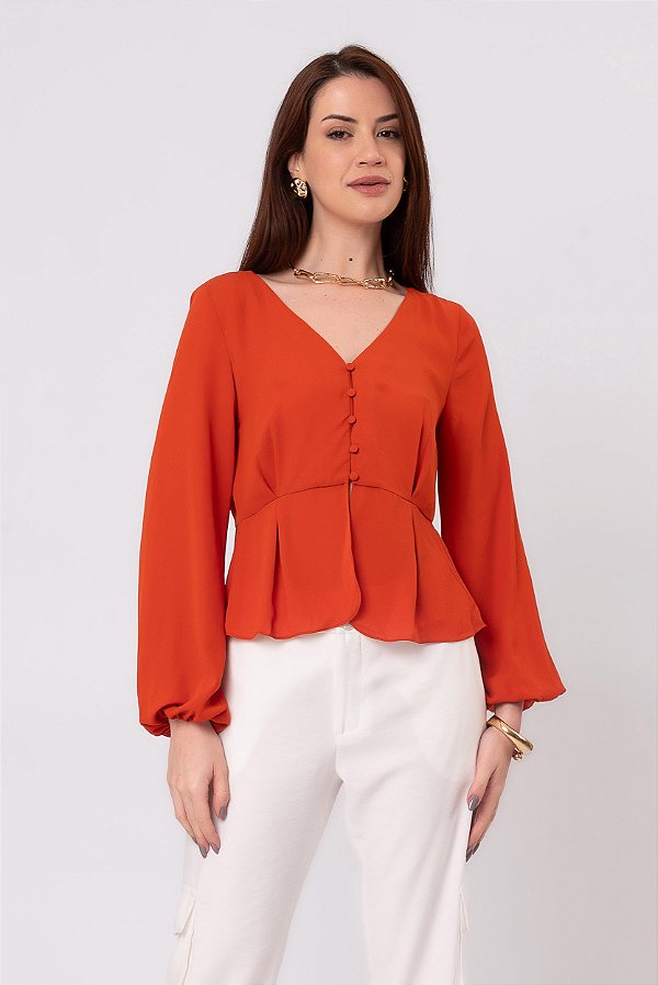 BLUSA CREPE NICKY TERRACOTA