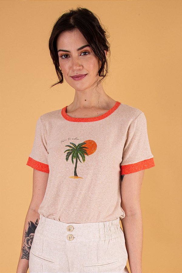 T-SHIRT PALM TREE NATURAL