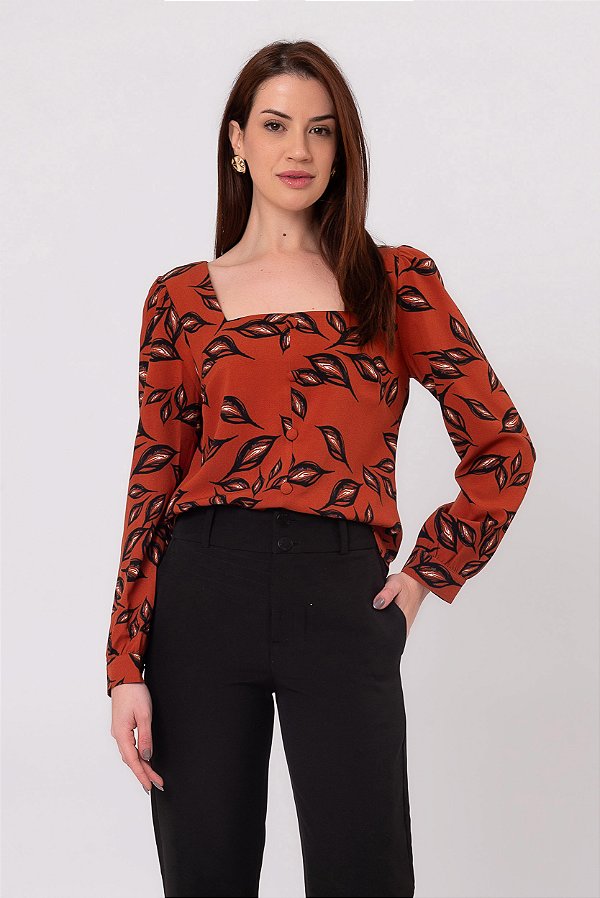 BLUSA MANGA NEW BELLA TERRACOTA