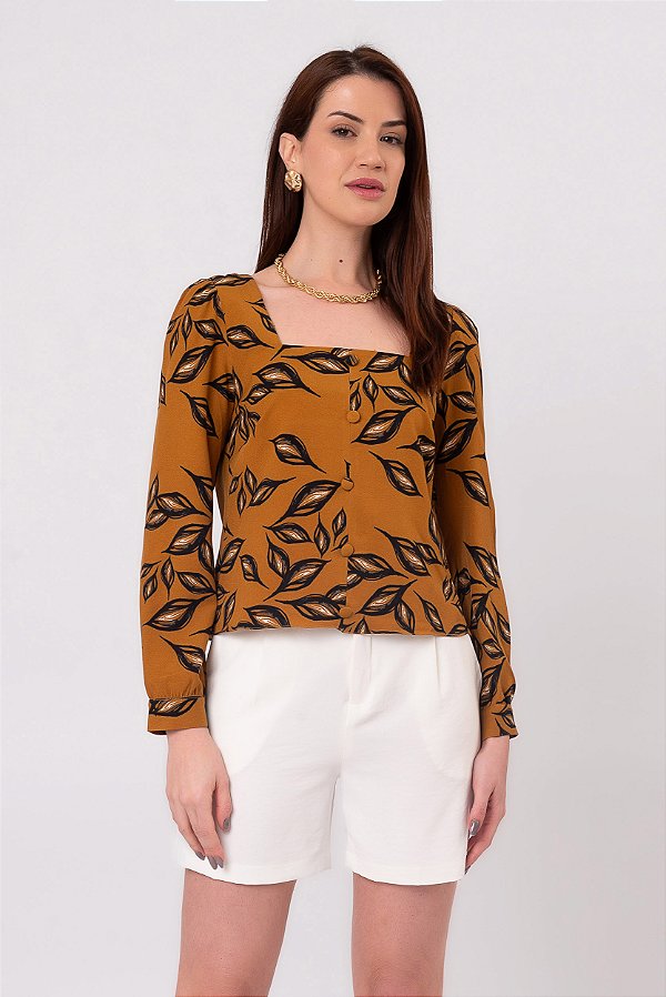 BLUSA MANGA NEW BELLA CARAMELO