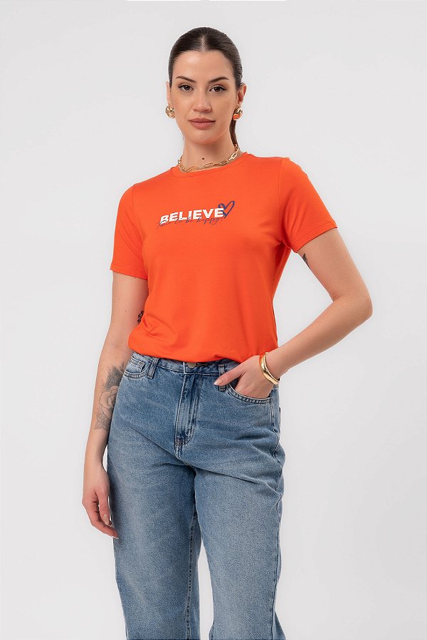 T-SHIRT BELIEVE CORAL