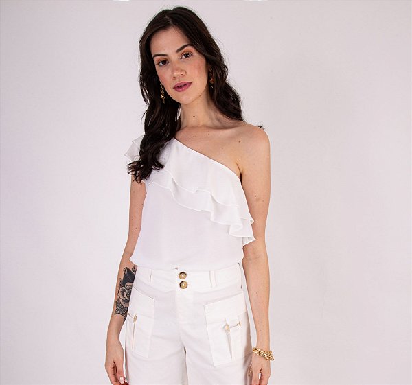 BLUSA DENISE PETIT CREPE OFF WHITE