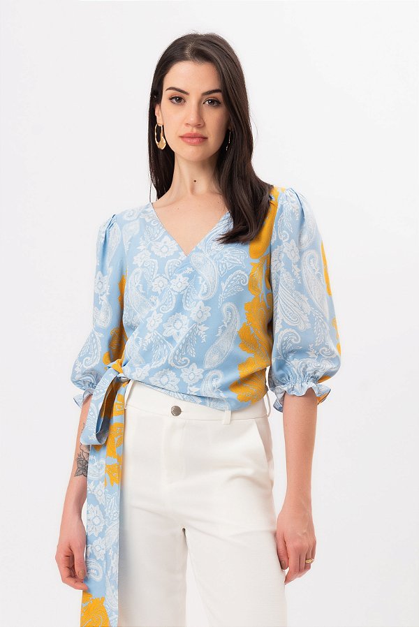 BLUSA LAÇO CASHMERE BIANCA AZUL