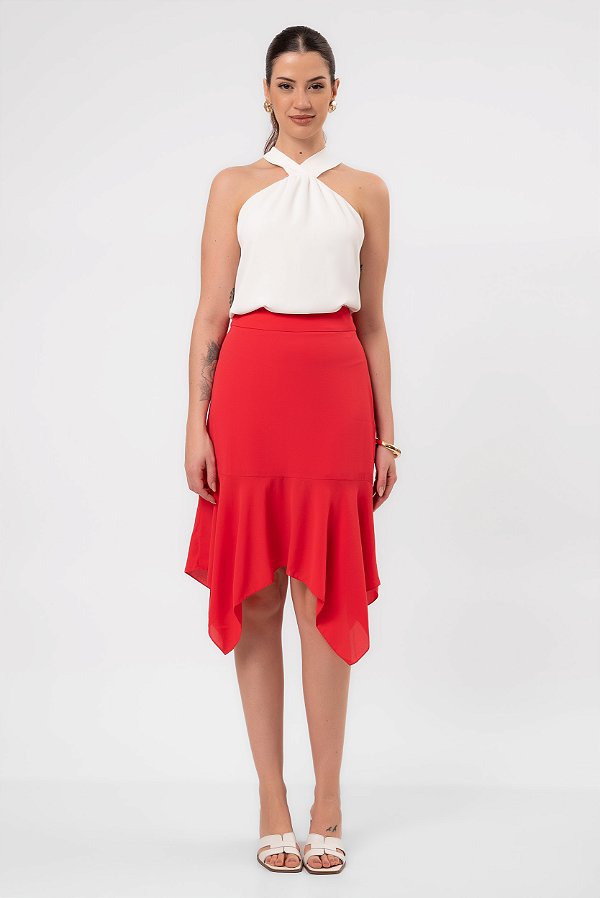 SAIA MIDI GISELLE VERMELHO