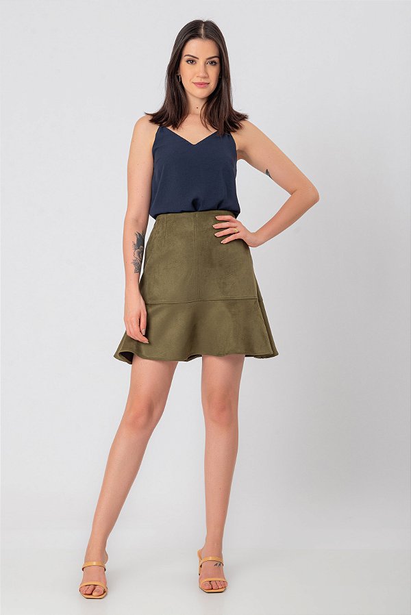 SAIA CURTA SUEDE MILITAR