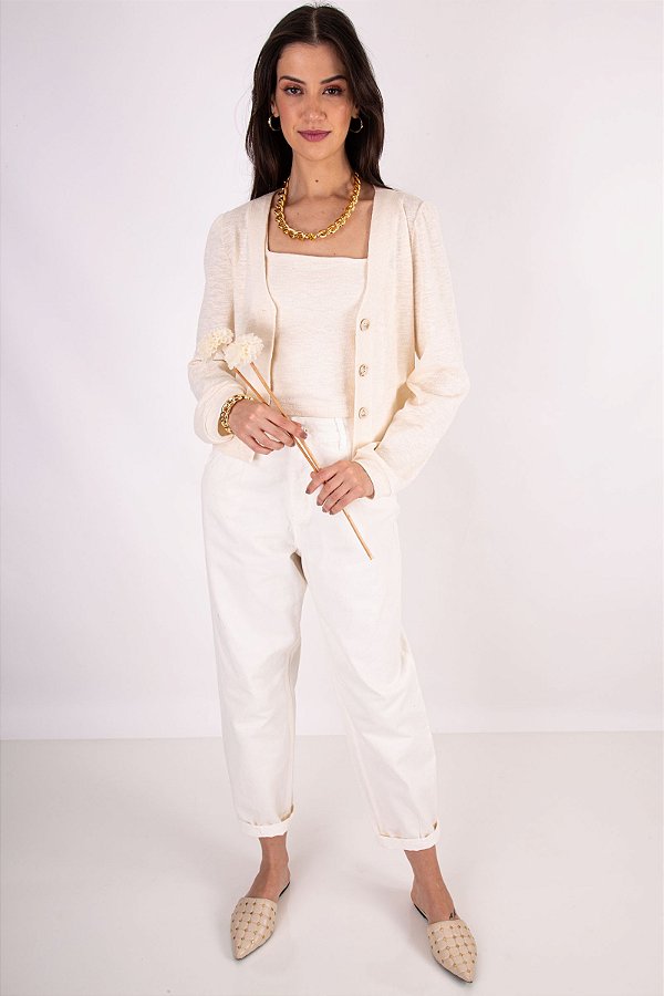 CALÇA STELLA SLOUCHY OFF WHITE