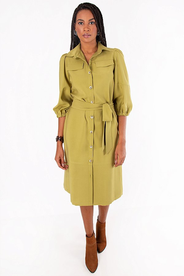 VESTIDO MIDI MILENA MILITAR