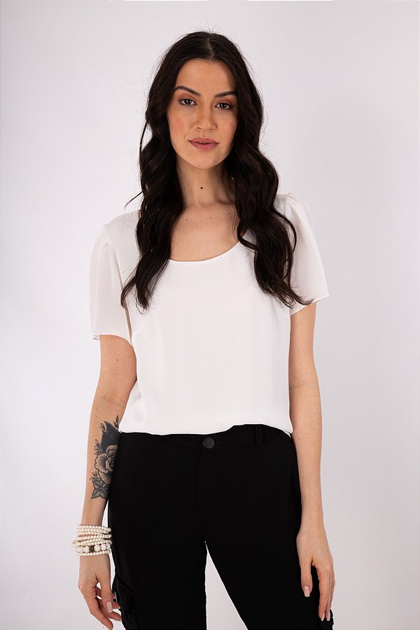 BLUSA CREPE MEGAN - OFF WHITE