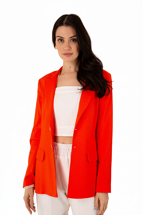 BLAZER WASHED LINHO LARANJA