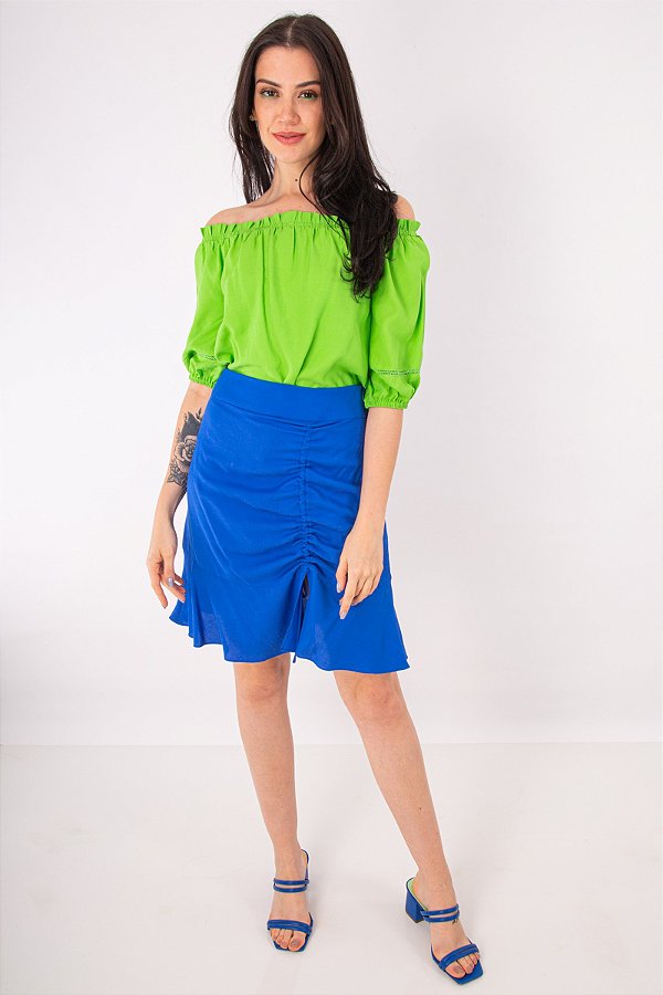 SAIA CURTA MALU MYKONOS BLUE