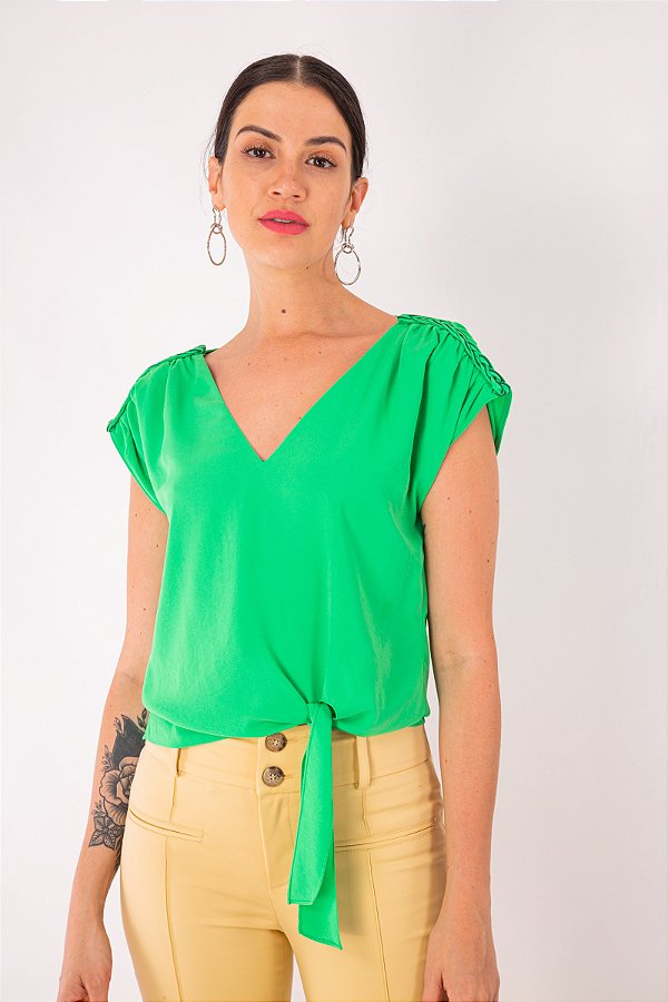 BLUSA CREPE LOUISE VERDE