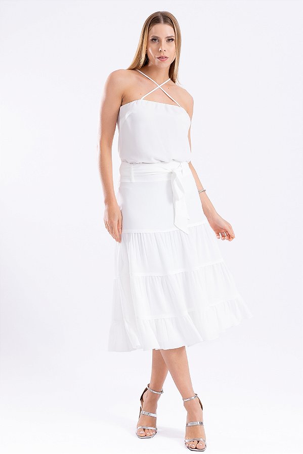 SAIA MIDI HELOÍSA OFF WHITE