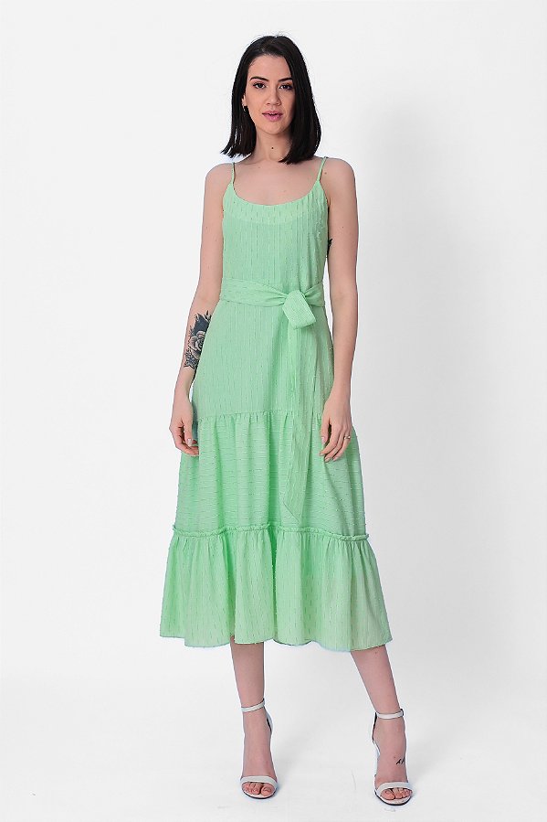 VESTIDO MIDI NANCY GREEN FRESH