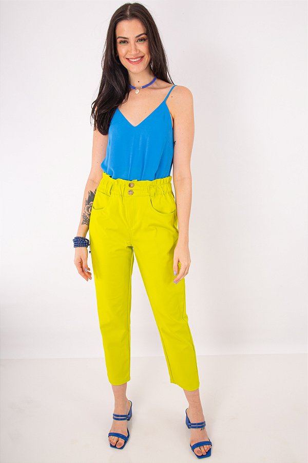 CALÇA EMMA SARJA VERDE LIMA