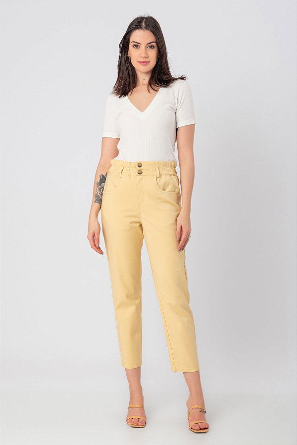 CALÇA EMMA SARJA BEGE