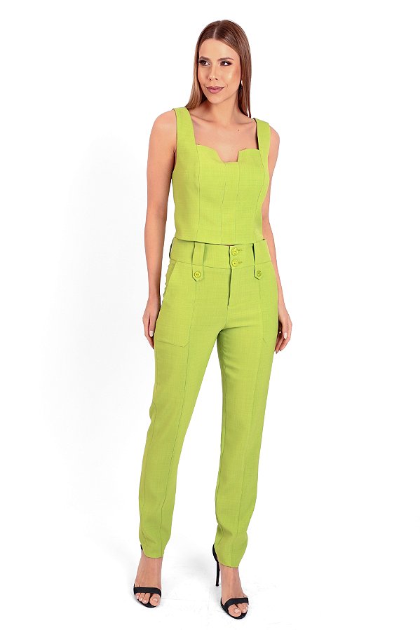 CALÇA CREPE LIME FRESH AGATHA