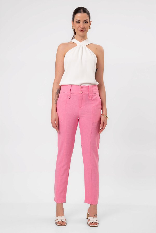 CALÇA CREPE ROSA AGATHA