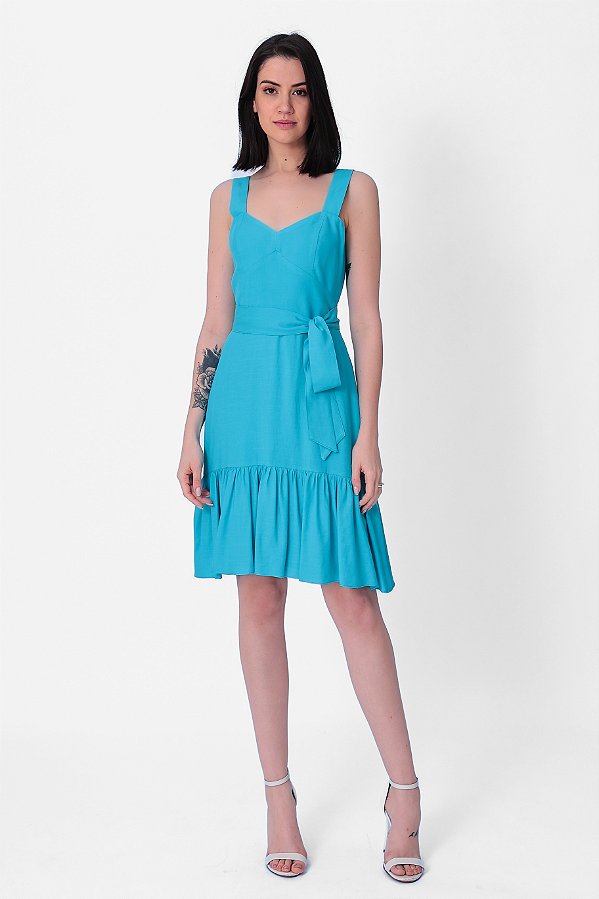 VESTIDO VISCOSE TURQUESA TABATA