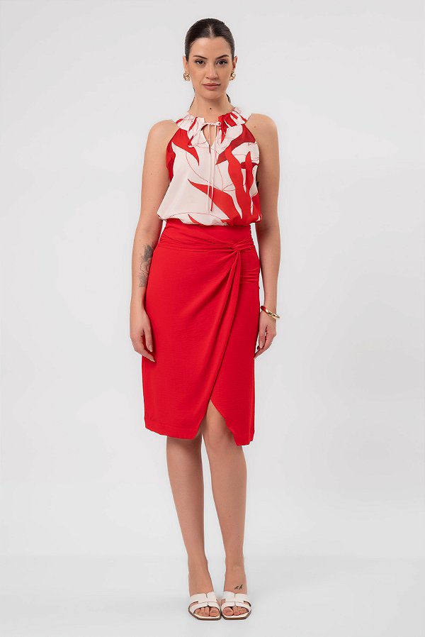 SAIA MIDI VERMELHA ISABELLY