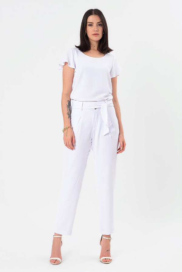 CALÇA CREPE BRANCO NEW CLAUDIA