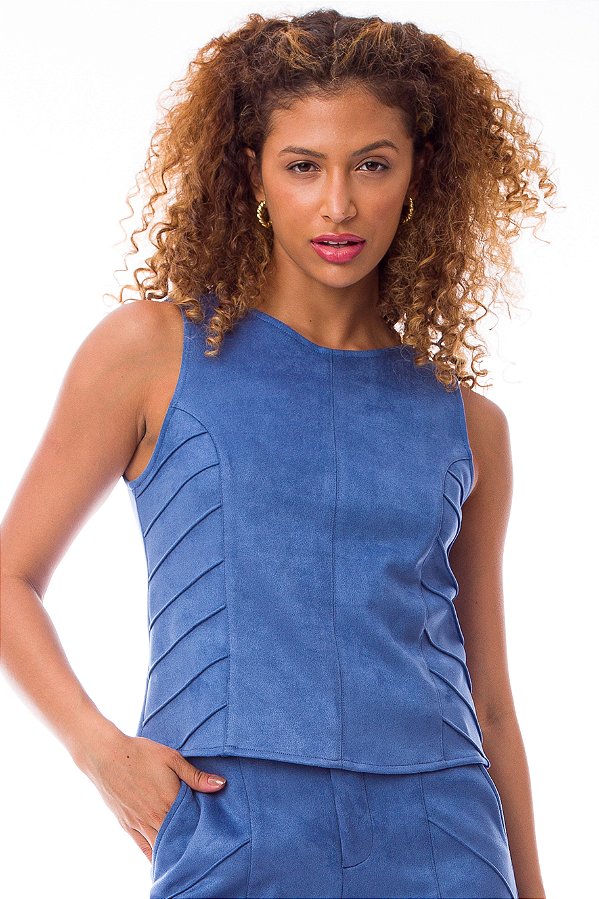 REGATA SUEDE DETALHE AZUL LARISSA