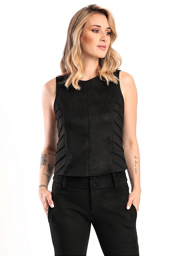 REGATA SUEDE DETALHE PRETO LARISSA