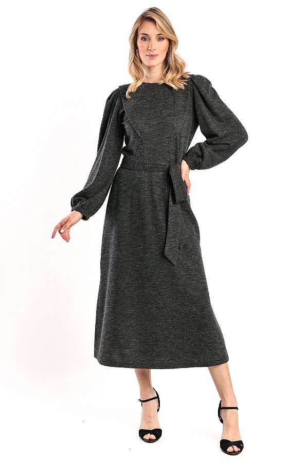 VESTIDO WOOL TECH PRETO BIA