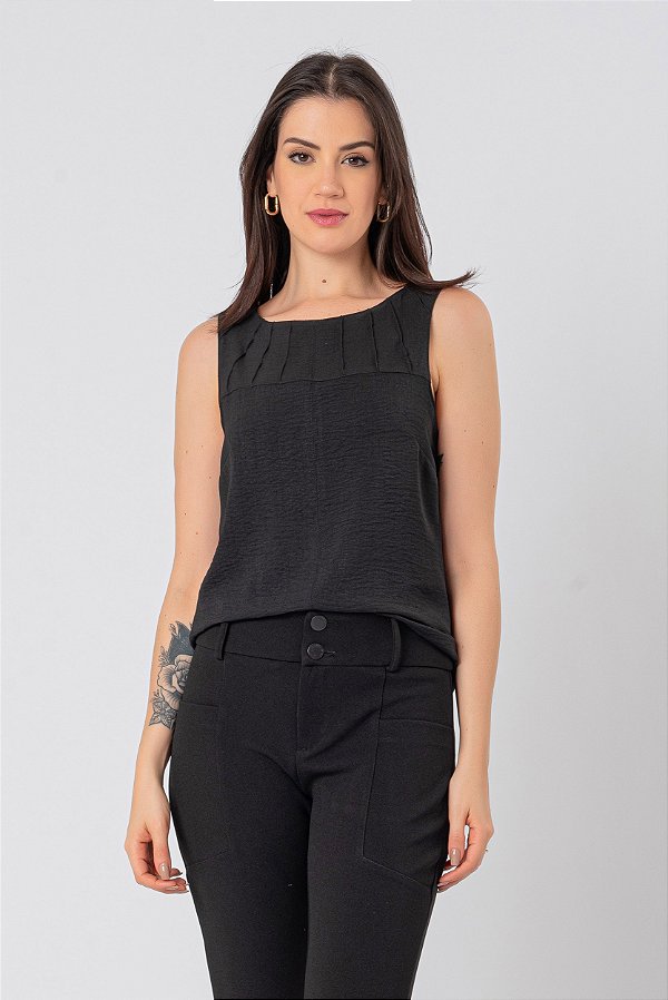 REGATA CREPE PRETO GABRIELA