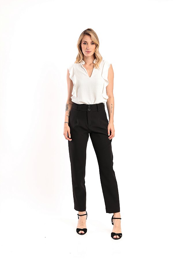 CALÇA CREPE PRETO DIANA