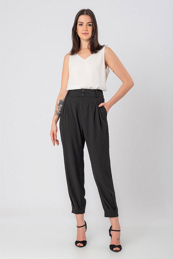 CALÇA CREPE PRETO LARA