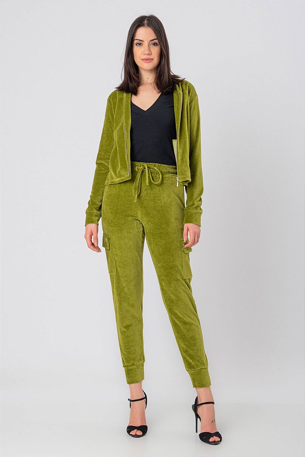 CALÇA PLUSH JOGGER OLIVA CRIS