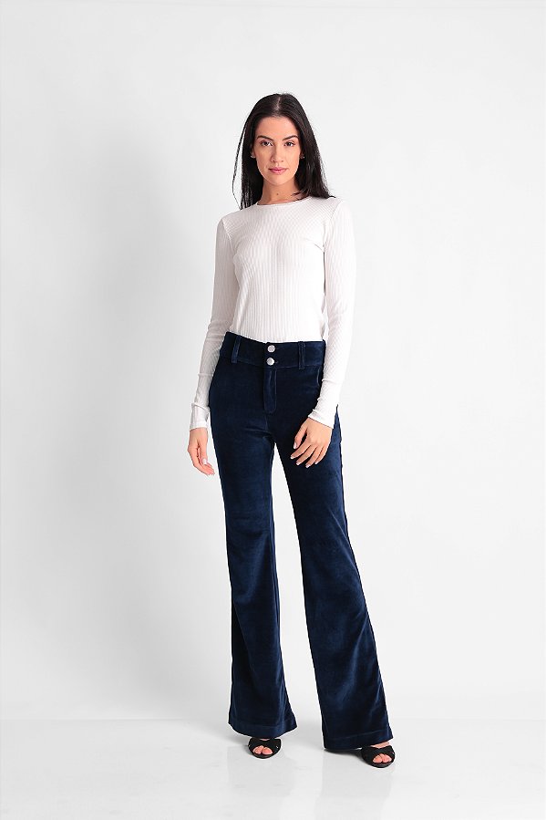 BLUSA MANGA LONGA DECOTE CARECA CANELADA OFF WHITE ELOÁ