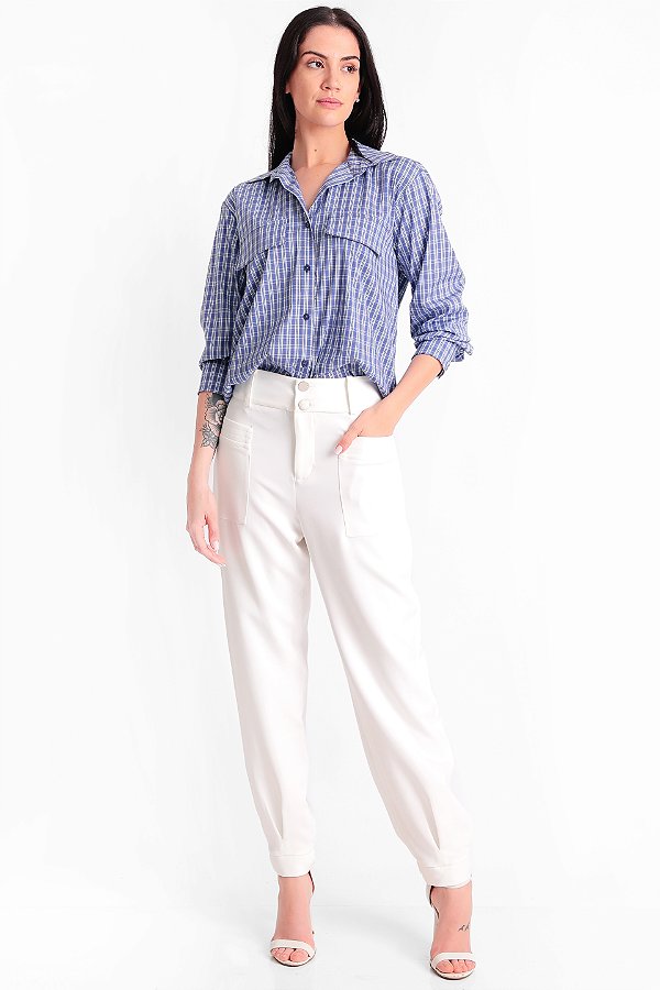 CALÇA JOGGER CREPE OFF WHITE CAMILA