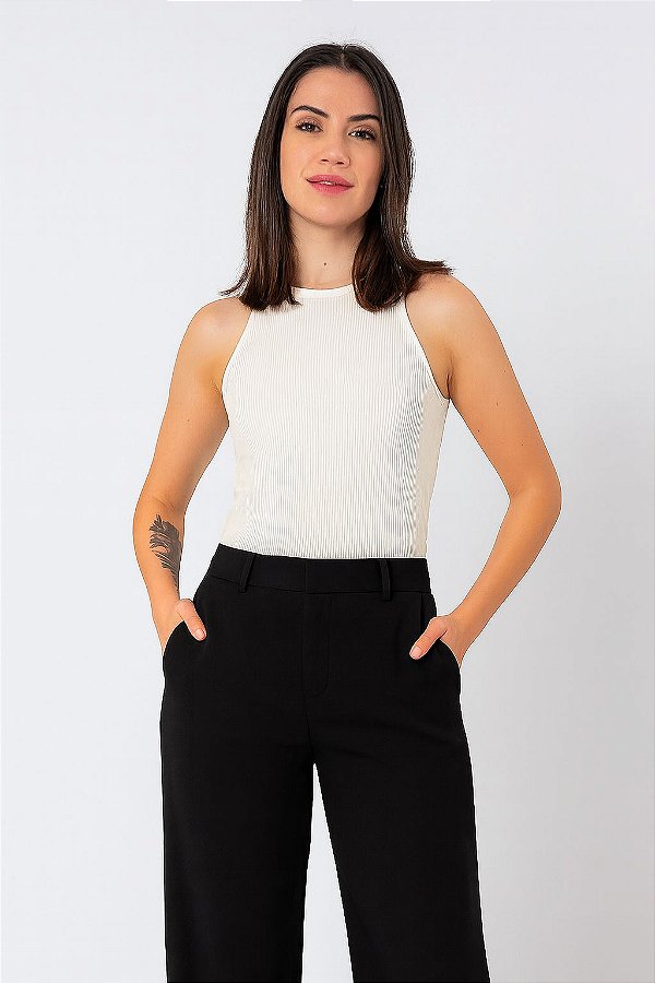 CROPPED DECOTE CARECA CANELADA OFF WHITE ELOÁ