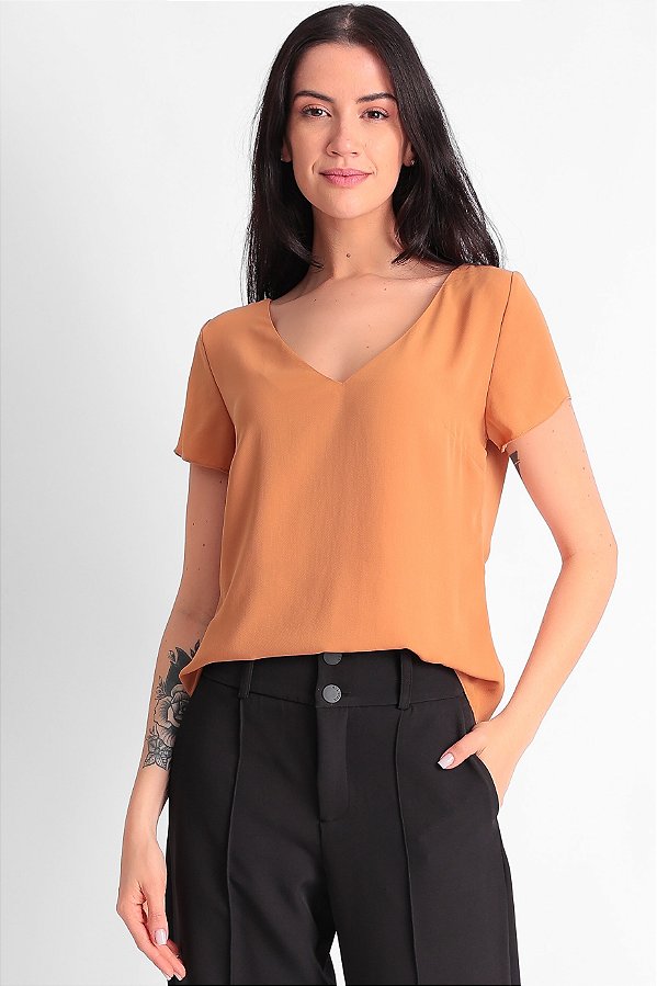 BLUSA DEC. V MEGAN PALHA