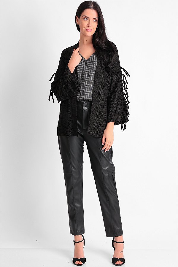 CASACO TRICOT PRETO ISA