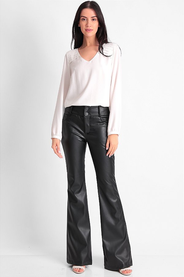 BLUSA CREPE MANGA LONGA OFF WHITE MARA