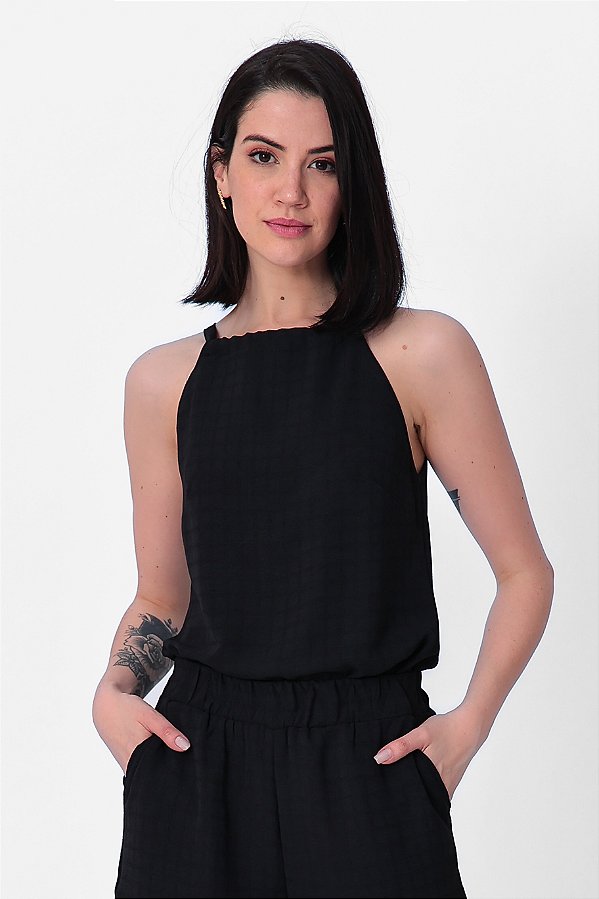 REGATA CREPE PRETO MADALENA