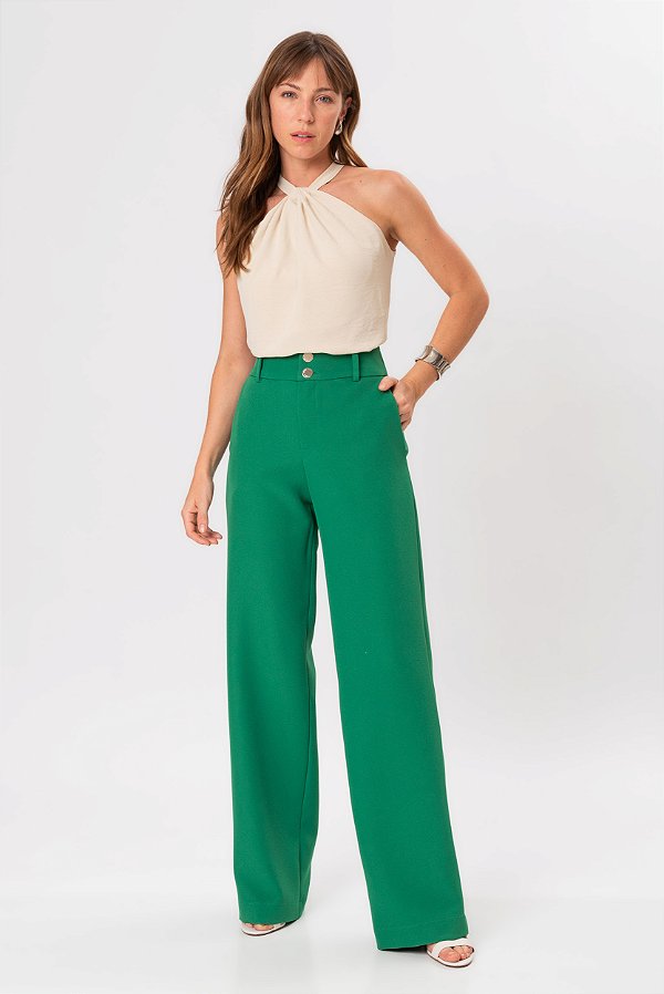 CALÇA CREPE VERDE BELLA