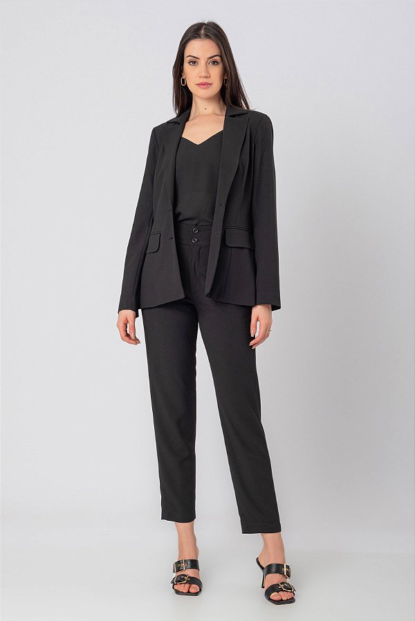 BLAZER CREPE PRETO EDUARDA SLIM