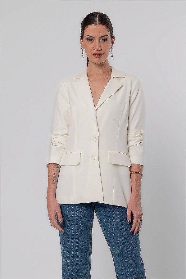 BLAZER CREPE OFF WHITE EDUARDA SLIM