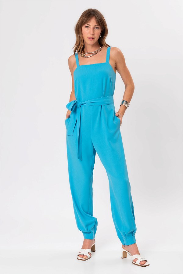 MACACÃO CREPE AZUL LARA