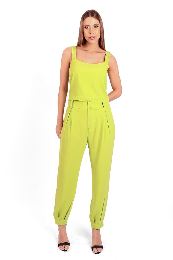 CALÇA CREPE VERDE LARA