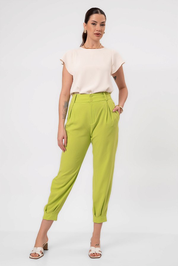 CALÇA CREPE VERDE LARA