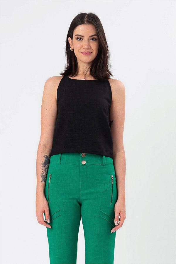 REGATA CREPE PRETO MAYA